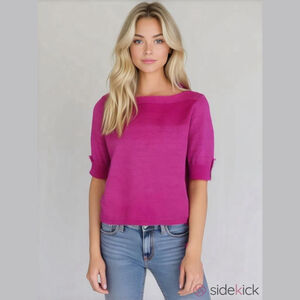 Apt. 9 Hot Pink Knit Sweater Short Sleeve S